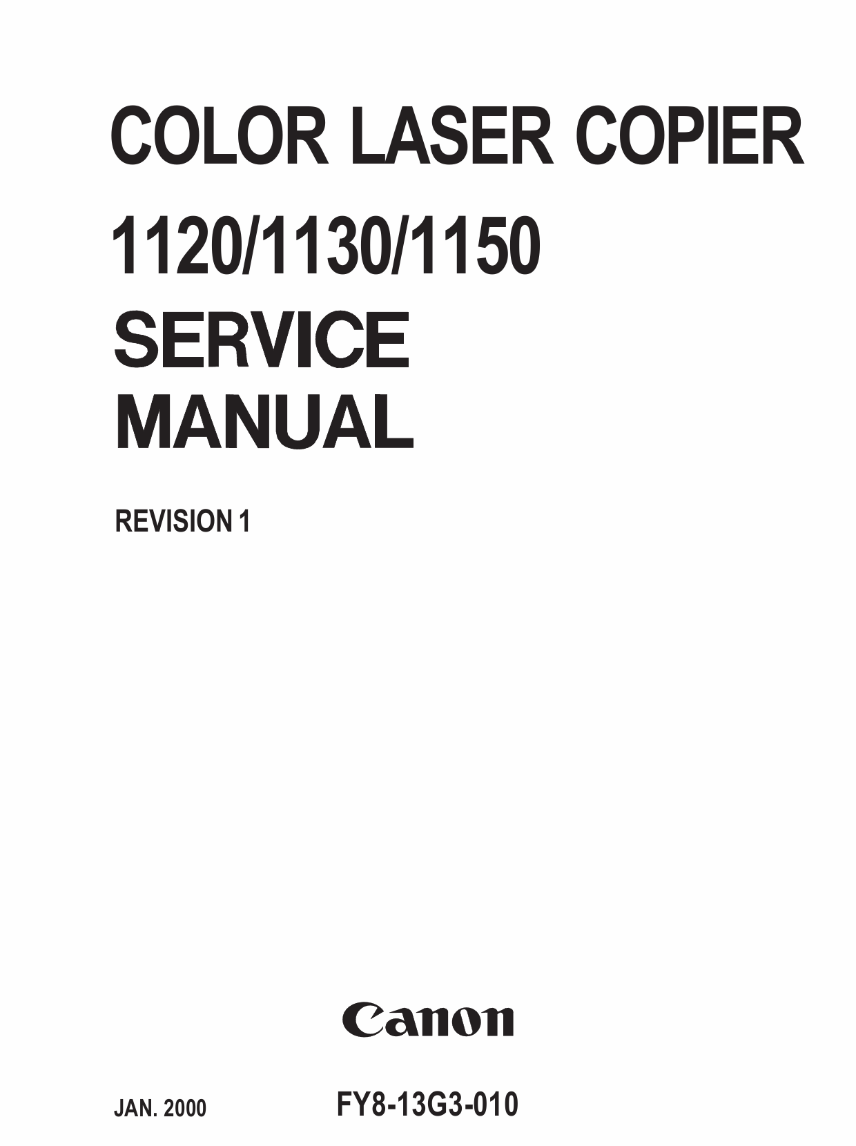 Canon ColorLaserCopier CLC-1120 1130 1150 Parts and Service Manual-1